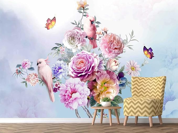 Wall Murals Full of Romantic Leaves and Flower Wallpaper by Reyhui