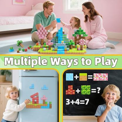 EchoPlan Magnetic Blocks, STEM Sensory Construction Stacking Magnet Blocks Toy - Image 7