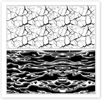 CHGCRAFT Natural Texture Polymer Clay Texture Sheets Cracks Water Pattern - Image 8