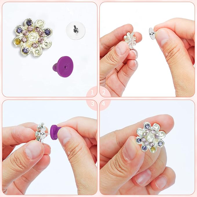 400pcs PVC Rubber Pin Backs Heliltd Butterfly Clutch Pins Tie Tacks Blank Pins - Image 4