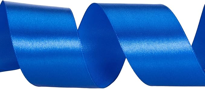1 1/2 Inch Royal Blue Solid Satin Ribbon, 50 Yards Craft Fabric Ribbon - Image 3