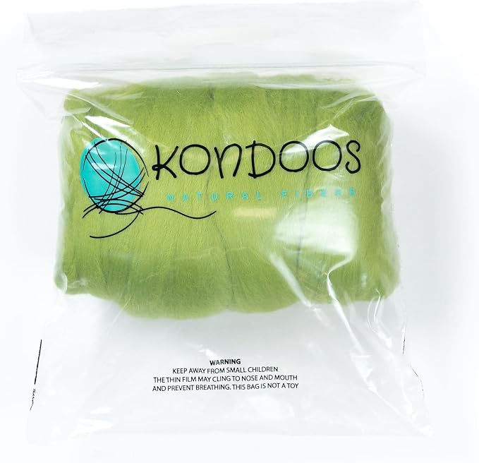 Colored Natural Wool roving, 8 OZ. Best Wool - Image 3