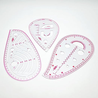 Fashion Clear Metric Sewing Ruler Set, French Curve Pattern Rulers - Image 5