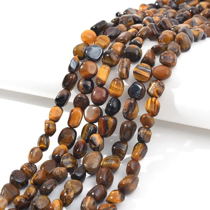 Yellow Tiger Eye Pebble Nugget Oval Free Tumbled Stone 6-8mm Natural Gemstone - Image 2
