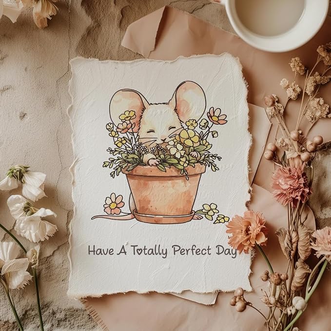 Cute Mouse Garden Planting Flowers Animal Clear Stamps - Image 6