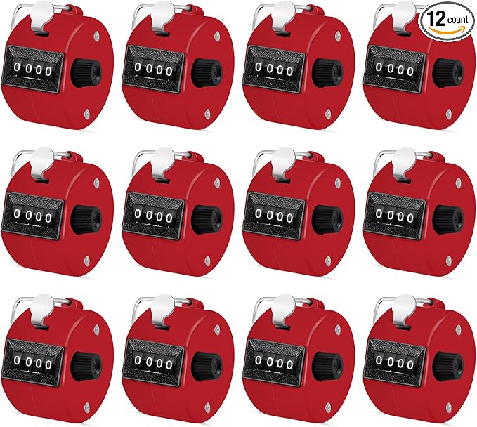 12 Pcs Hand Tally Counter 4-Digit Lap Counter Clicker, Manual Mechanical by Eliamo