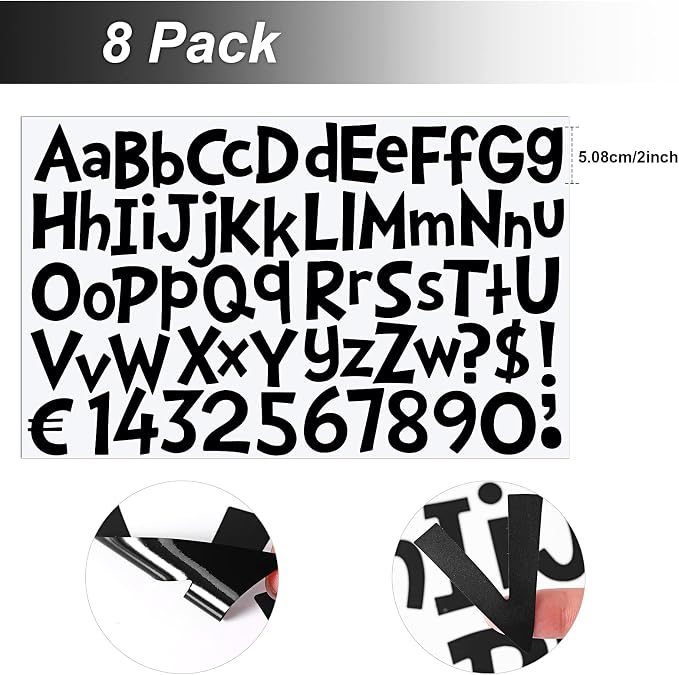 TaoBary 544 Pcs 2 Inch 16 Sheets Large Letter Stickers, Upper and Lower Case - Image 2