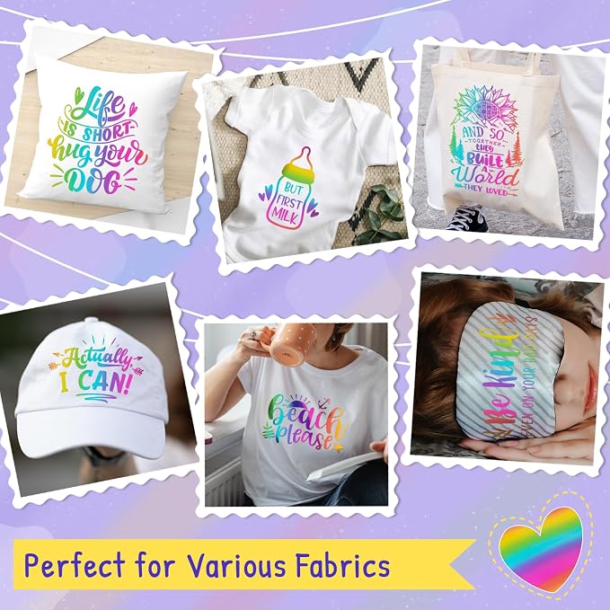 VINYL FROG Metallic Foil HTV Vinyl Roll 12" x12ft Rainbow Chrome Heat Transfer - Image 5
