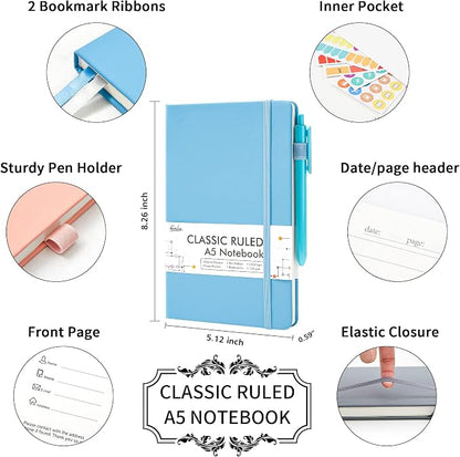 feela 5 Pack Notebooks Journals Bulk, Hardcover Classic Ruled Lined Journals - Image 2