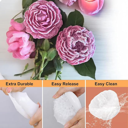 4pcs Large Flower Silicone Candle Molds, Reusable 3D Mold - Image 5