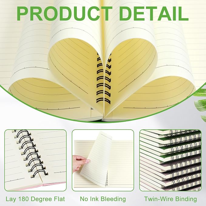 Yahenda 18 Pcs Spiral Notebook Bulk A5 Journal Lined 8.3'' x 5.5'' Writing - Image 2