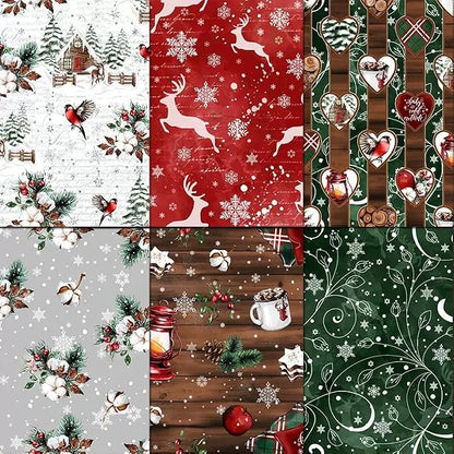 Christmas Scrapbook Paper 12×12, Merry Christmas Tree Deer Patterned Paper - Image 3
