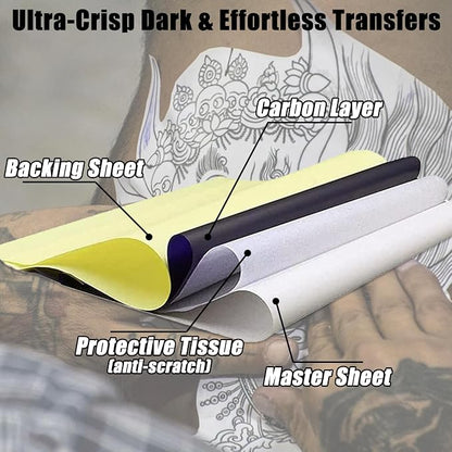 100 Sheets Tattoo Transfer Paper A4 Size Professional Thermal Stencil Paper - Image 3