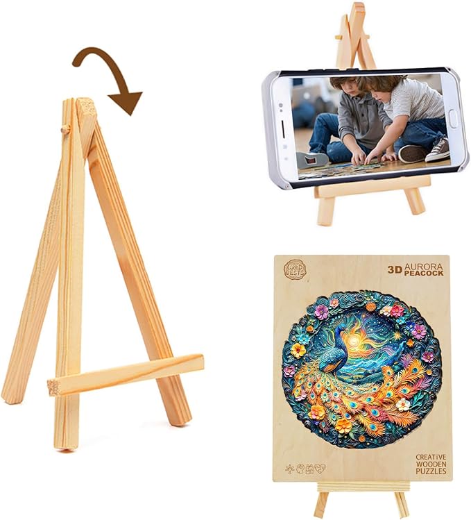 Wooden Puzzles for Adults, Aurora Peacock Shaped Unique Wooden Jigsaw Puzzles - Image 4