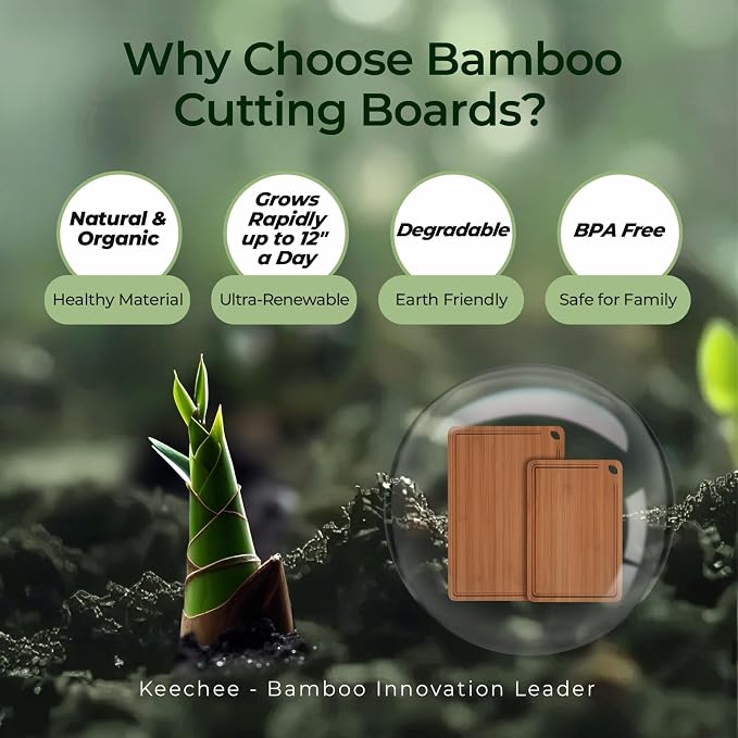 Butcher Block 2-Pcs Carbonized Bamboo Cutting Board Set - Image 7
