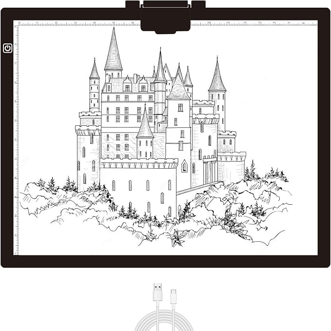 Diamond Painting Light Pad A3, LED Light Box Tracer w/Magnetic Clip & Pen Holder by ELICE
