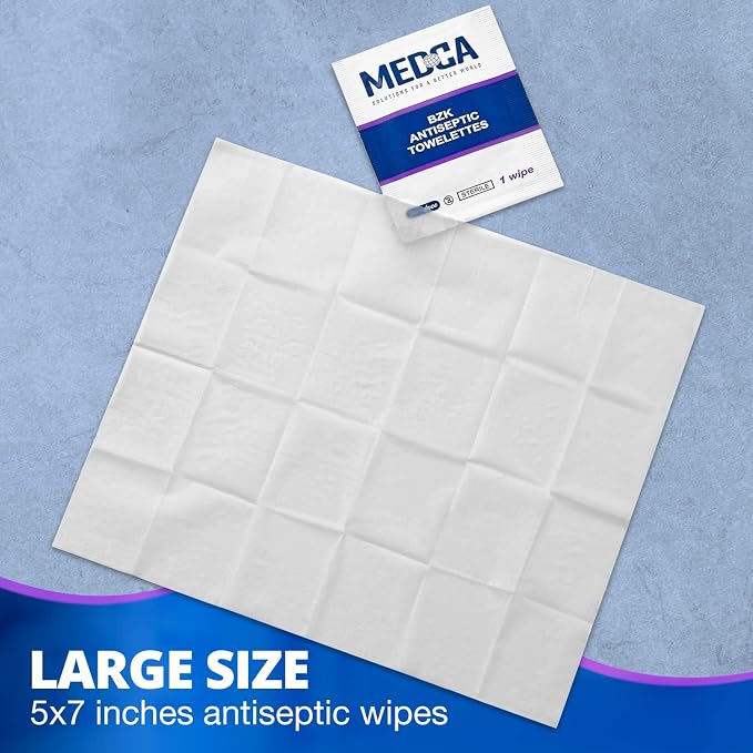 Hand Wipes – Benzalkonium Chloride Swabs Individual BZK Single-Use Packets by - Image 9