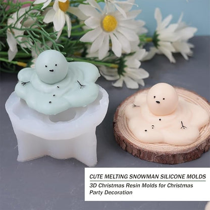 Silicone Molds Candle Cute Melting Snowman Resin Candle Molds - Image 5