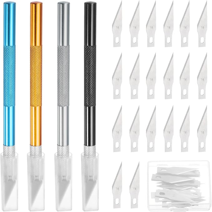 MECCANIXITY 4 Pcs Exacto Knife, Craft Hobby Knife by MECCANIXITY