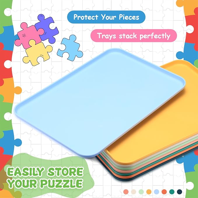 8 Pcs 12'' x 8.7'' Extra Large Puzzle Sorting Trays Stackable Puzzle Trays - Image 3