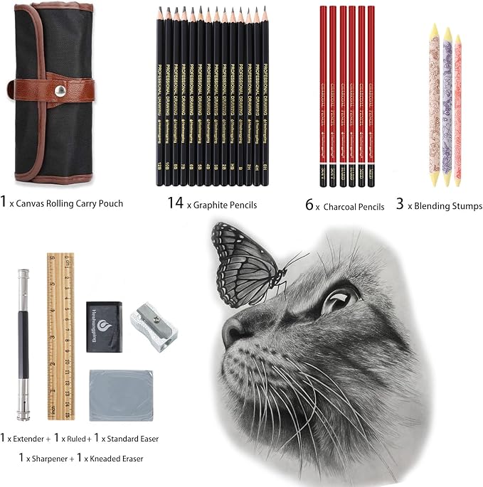 Heshengping Drawing Pencils Sketch Pencil Art Supplies Set - Image 3