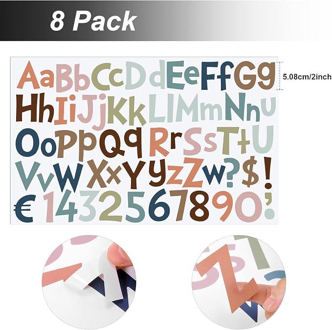 TaoBary 544 Pcs 2 Inch 16 Sheets Large Letter Stickers, Upper and Lower Case - Image 2
