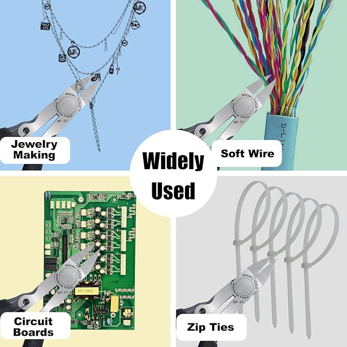 BOENFU 5 inch Precision Flush Cutters Multi-functional Wire Snips, Electronics - Image 8