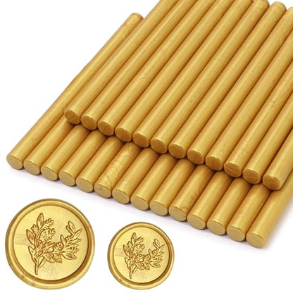 Gold Wax Seal Sticks 26pcs, Andotopee Glue Gun Wax Seal Sticks by Andotopee