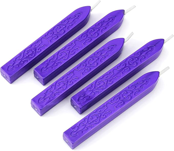 Yoption 5 Pieces Purple Sealing Wax Sticks, Antique Totem Fire Manuscript Wax by Yoption