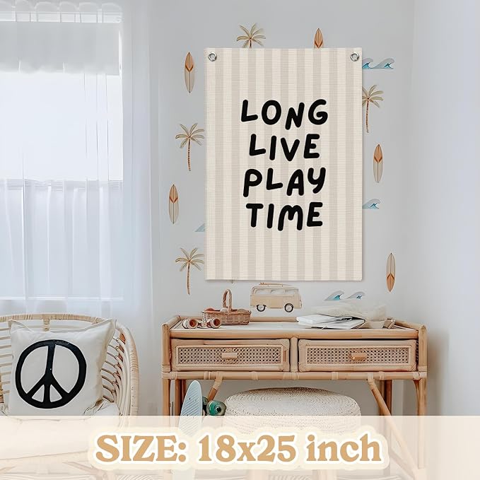 Toddler Boy Room Decor, Long Live Playtime Canvas Banner，Boy Nursery Decor Wall - Image 2