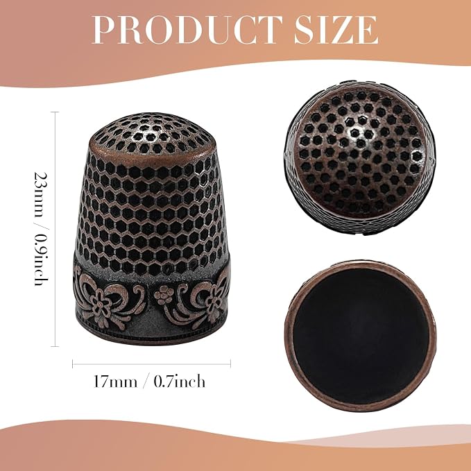 FR 4Pcs Sewing Thimbles, Metal Thimbles - Image 2