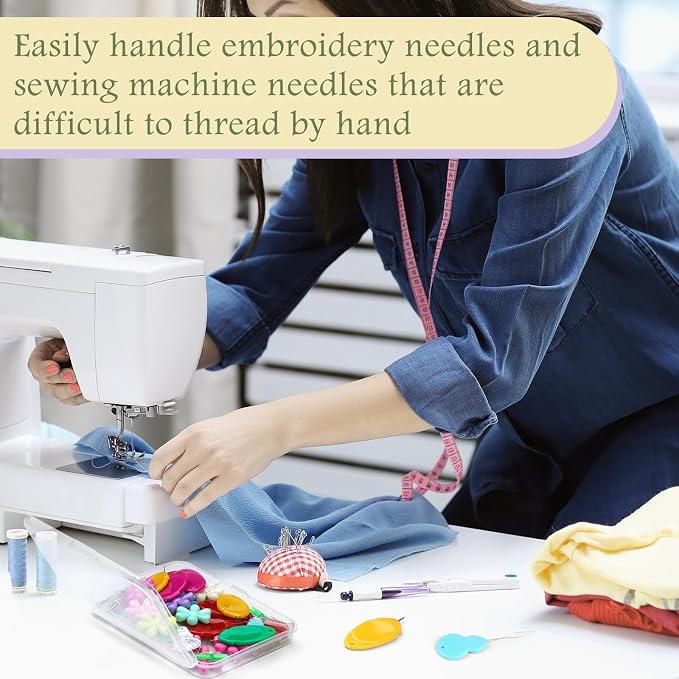 KAQRHFT 50 PCS Needle Threaders, Fish Mouth Sewing Machine Needle Threader - Image 7
