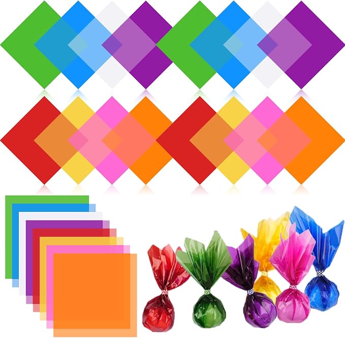 PEASUG 120 PCS Cellophane Sheets, Cello Sheets, Cellophane Paper Sheets by Unknown