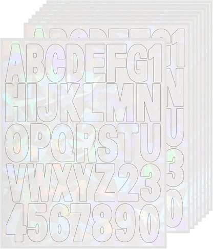 Starboling Letter Stickers, 2 inch 8 Sheets White Alphabet Sticker, Self by Starboling