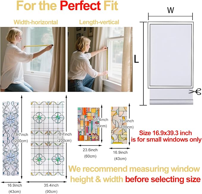 3D Stained Glass Window Privacy Film, Heat Control UV Blocking Static Cling - Image 6