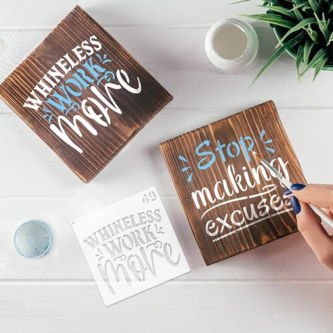 65Pcs Small Stencils for Painting on Wood Reusable, 3 Inch Reusable Stencil for - Image 3