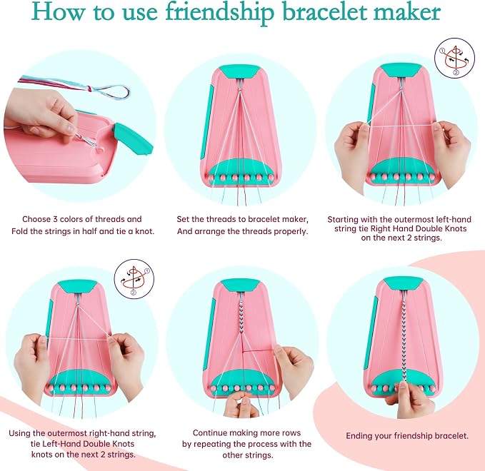 Friendship Bracelet Making Kit for Girls, Arts and Crafts Bracelets String - Image 3