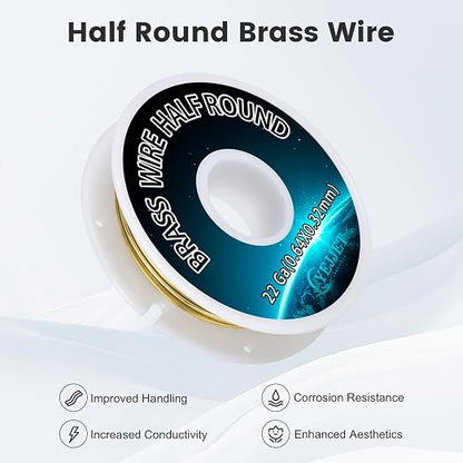 Delicate 22 Gauge Brass Wire Half Round 0.64x0.32mm - Image 2