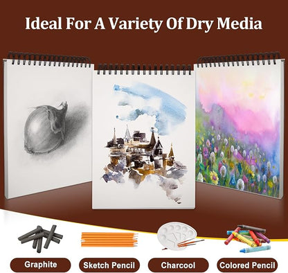 TKOOFN 5.5" x 8.5" Sketch Book, 600 Sheet Top Spiral Bound Premium Sketchbook - Image 6