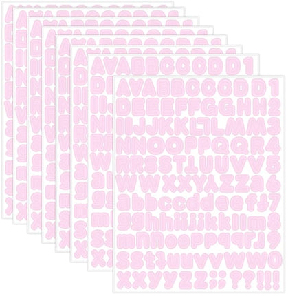 Starboling Pink Alphabet Stickers, 1/2 inch, 10 Sheets, Self-Adhesive Vinyl by Starboling