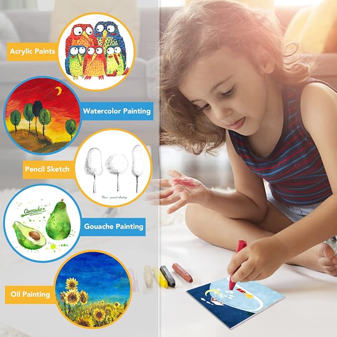 ESRICH Mini Canvases for Painting, 4x4In Canvas in Bulk 24Pack, 2/5In Profile - Image 4