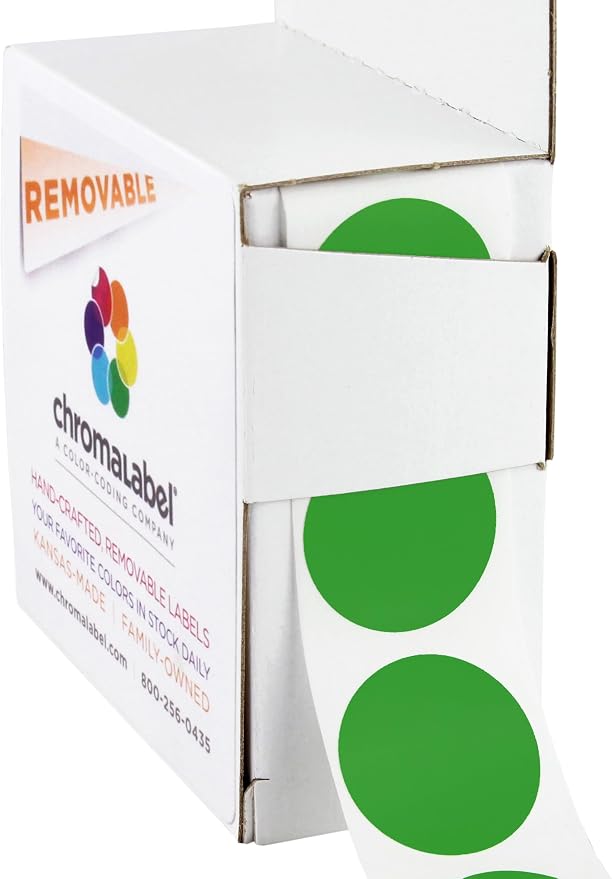 ChromaLabel 1 Inch Round Label Removable Color Code Dot Stickers, 1000 Labels by ChromaLabel