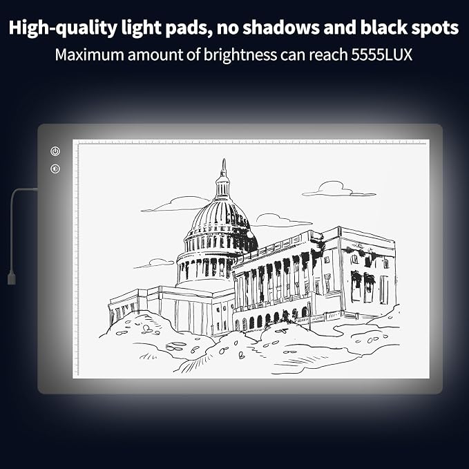 Rechargeable A2 Light Box, 3-Color Light LED Light Pad - Image 8
