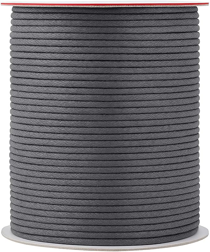 Mandala Crafts 2mm 109 Yards Traffic Gray Cotton Waxed Cord by MandalaCrafts