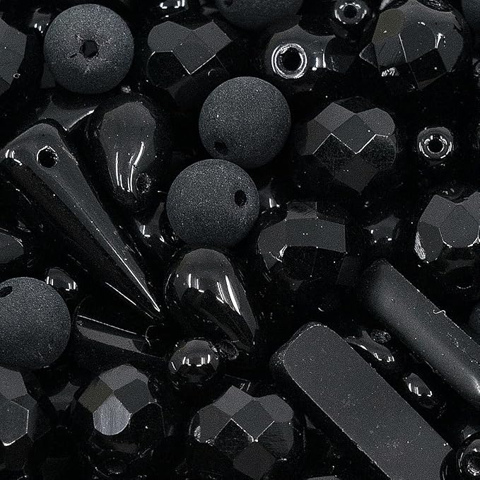 2.1oz of Glass Bead Mix with Drops, Table-Cut and fire Polish Czech Beads - Image 5