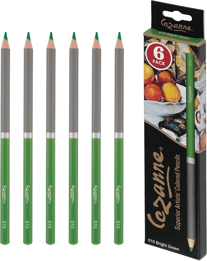 Creative Mark Cezanne Premium Colored Pencils Bright Green 6 Pack by Cezanne