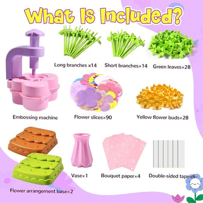 GPPNKC Flower Bouquet Craft Kit DIY Arts and Crafts Toddler Toys Flowers Market - Image 2