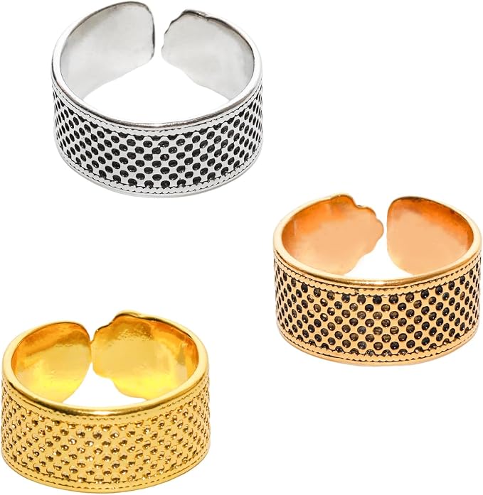 Lilaly 3 Pcs Thimble Metal Sewing Thimble Thimbles by Lilaly