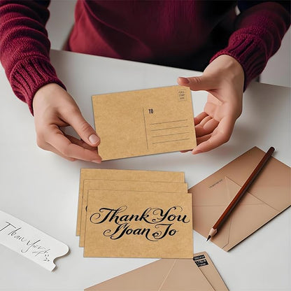 Kraft 4x6 Blank Postcards for Mailing, Thick Cardstock, Thank You, Invitations - Image 5