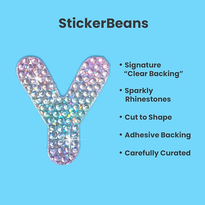 StickerBeans® Rhinestone Alphabet Letter Sticker Y - Image 2